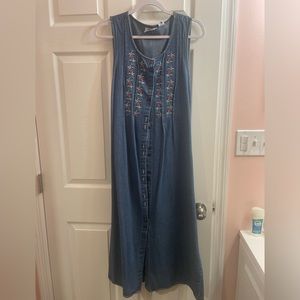 Vintage embroidered denim dress